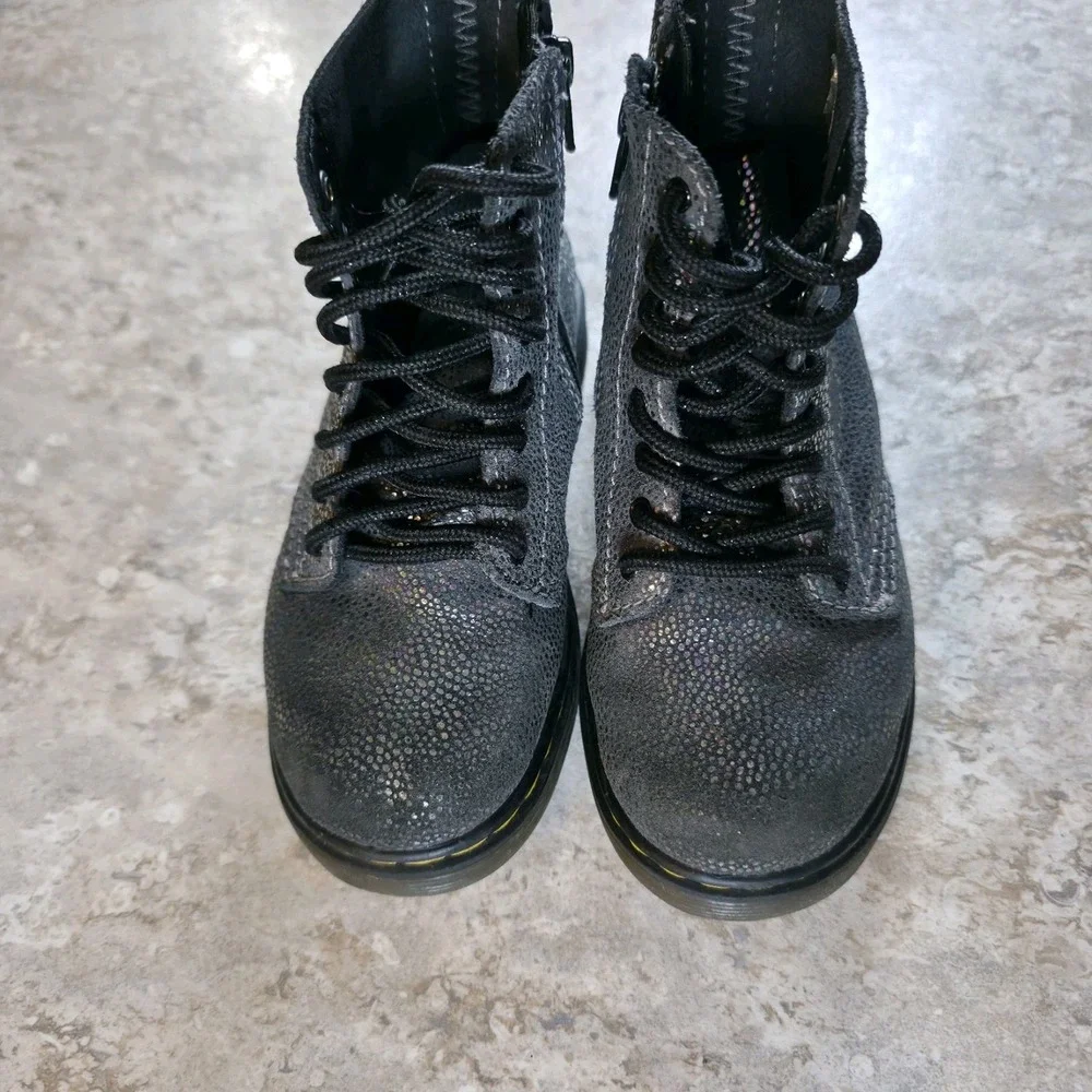 Dr Martens 1460 Pascal Lace Up Side Zip Boot‎ Toddler Size 10 Shimmery Sparkle